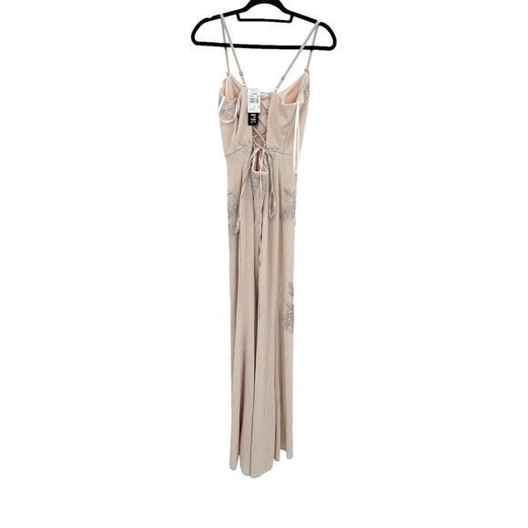 XSCAPE Embellished & Embroidered Romantic Gown Sleeveless Nude Size 12 NWT - Picture 8 of 13